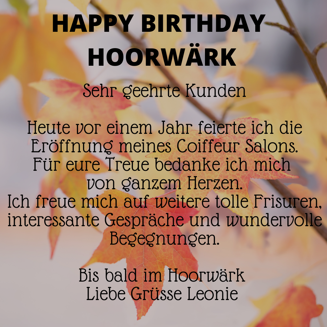 1 jahr hoorwärk